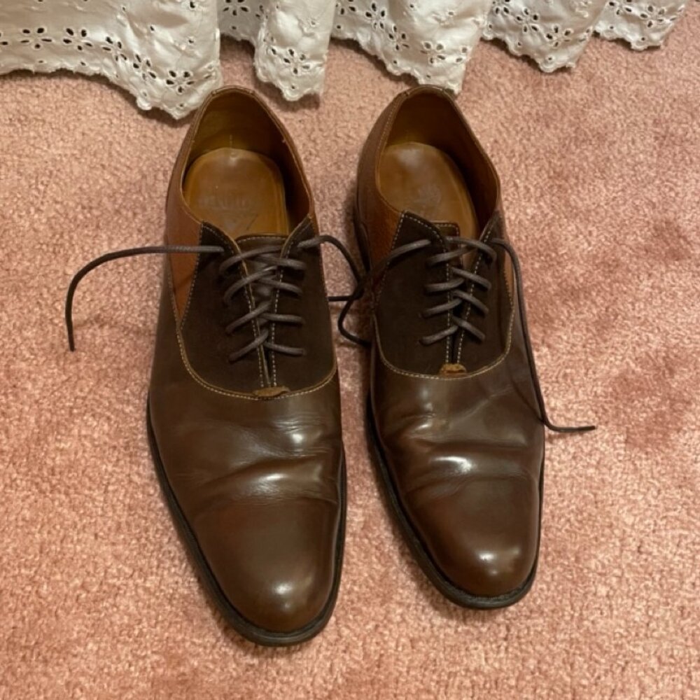 John Fluevog Twin Turbine "211 Carrall Street" brown lace-up oxford shoes